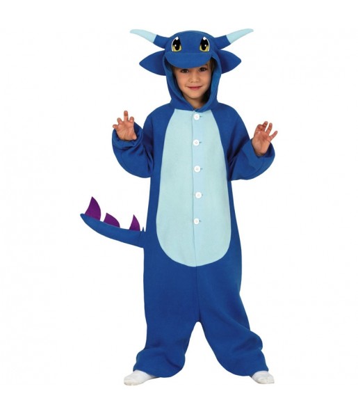 Disfraz de Dragón Azul Kigurumi para niño 
