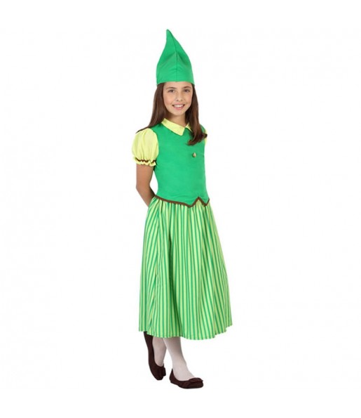 Disfraz de Duende Verde Irlandesa para niña