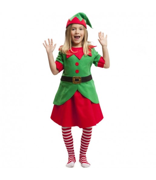 Disfraz de Elfa ayudante Papá Noel para niña