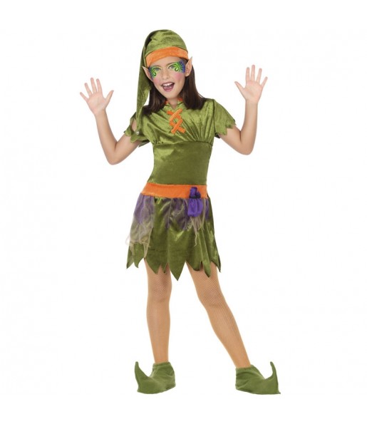 Disfraz de Elfa del bosque para niña