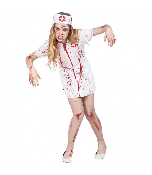 Disfraz de Enfermera Apocalipsis zombie para niña