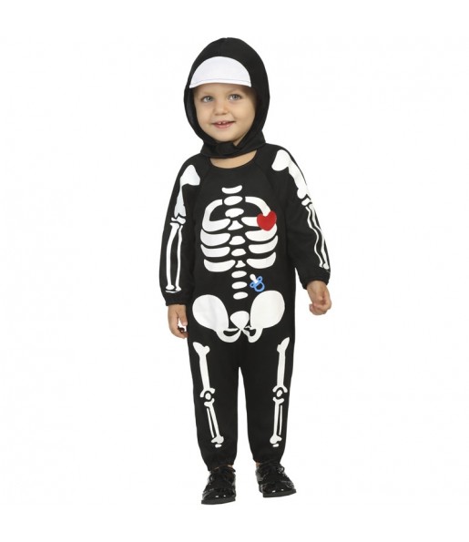 Disfraz de Esqueleto con capucha para bebé