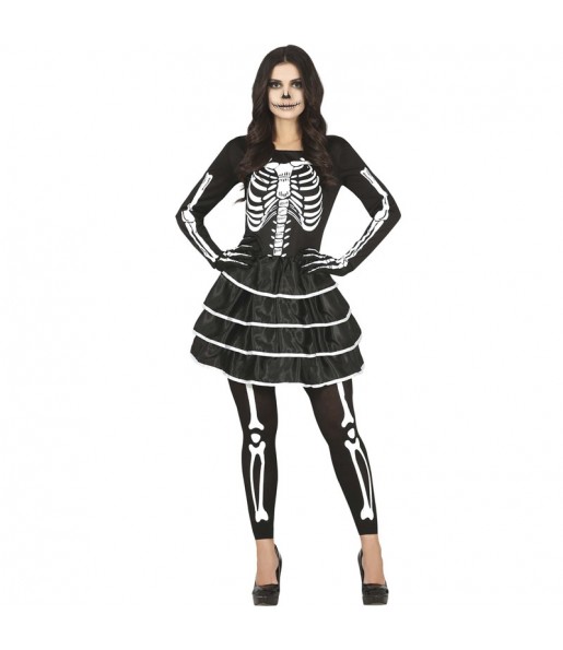 Disfraz de Esqueleto con falda para mujer