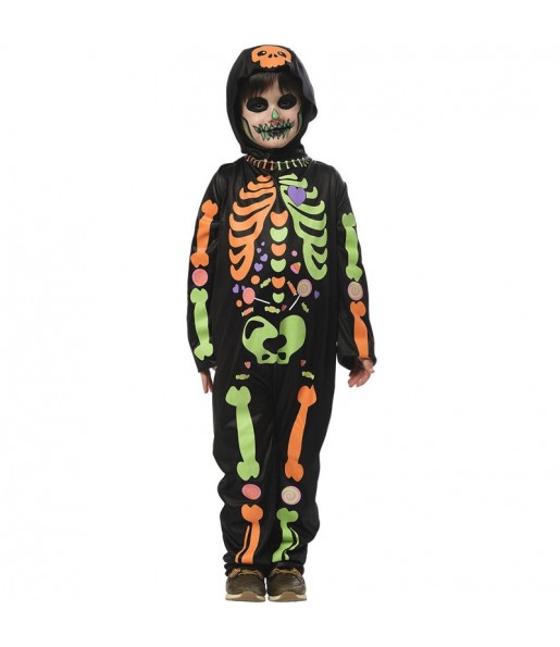 Disfraz de Esqueleto con golosinas para niño
