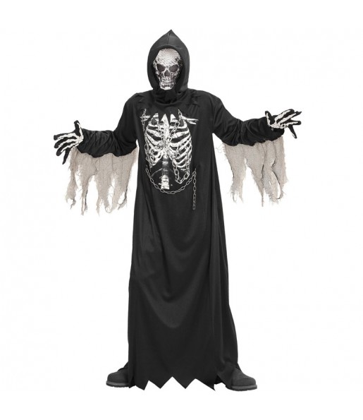 Disfraz de Esqueleto Grim Reaper para niño