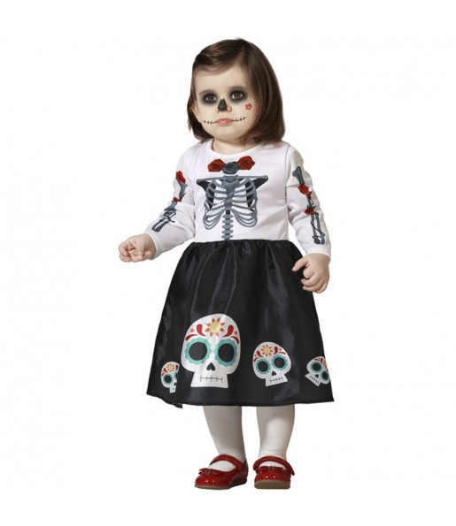 Disfraz de Esqueleto Mexicana Catrina para bebé