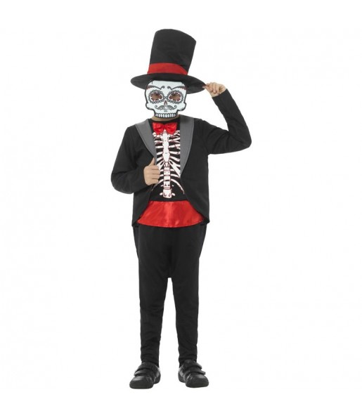 Disfraz de Esqueleto Mexicano Catrín para niño