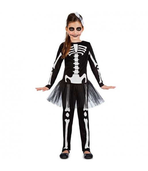 Disfraz de Esqueleto negro con tutú para niña