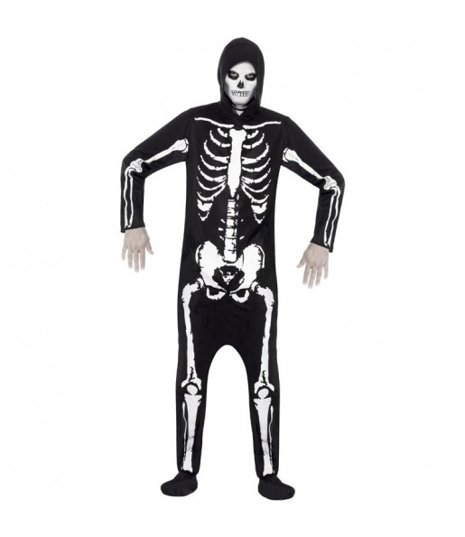 Disfraz de Esqueleto negro para hombre