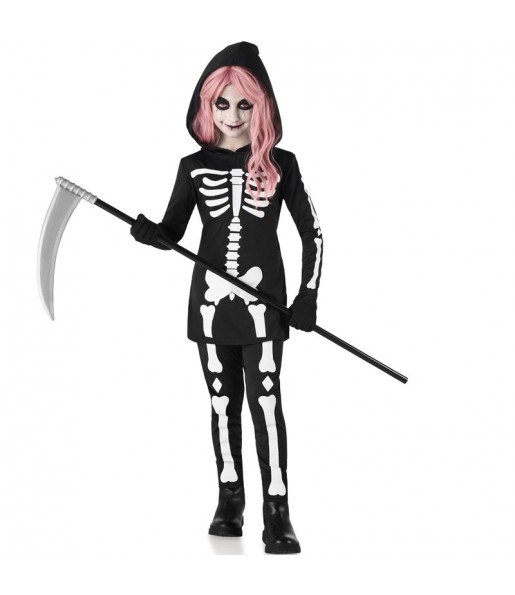 Disfraz de Esqueleto noche de la Purga para niña