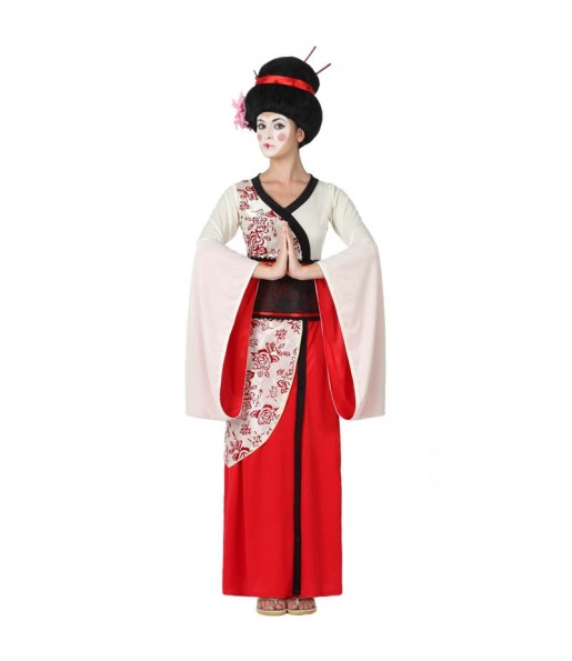 Disfraz de Geisha floreada para mujer