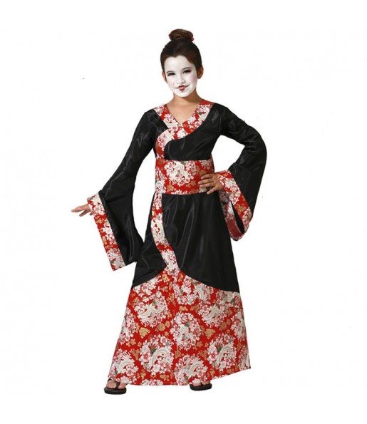 Disfraz de Geisha con kimono para niña