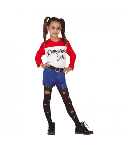 Disfraz de Harley Quinn Cómic para niña