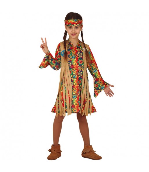 Disfraz de Hippie años 60 para niña