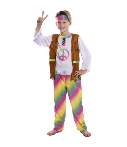 Disfraz de Hippie Arcoíris para niño