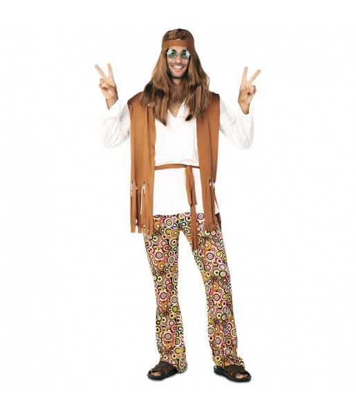 Disfraz de Hippie Chaleco hombre