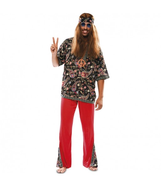 Disfraz de Hippie Estampado hombre