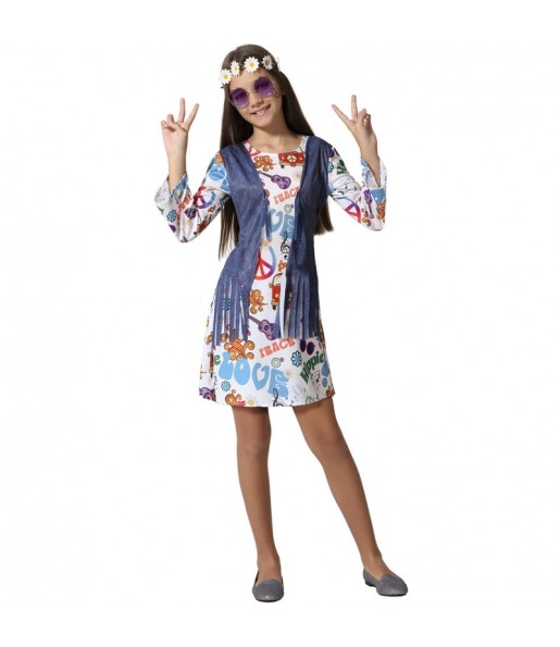Disfraz de Hippie Peace para niña