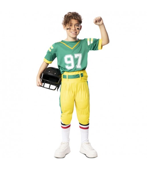 Disfraz de Jugador Fútbol americano verde para niño