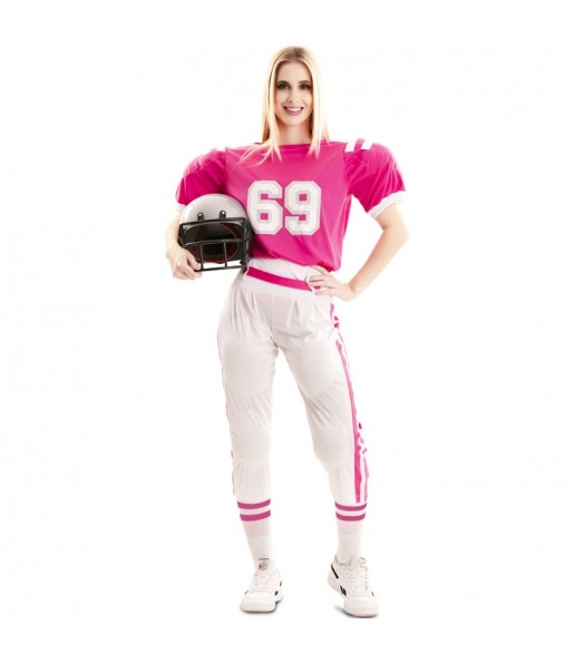 Disfraz de Jugadora de Rugby rosa para mujer