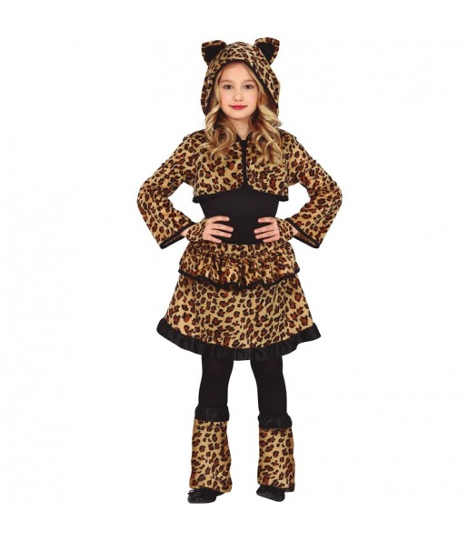 Disfraz de Leopardo con capucha para niña