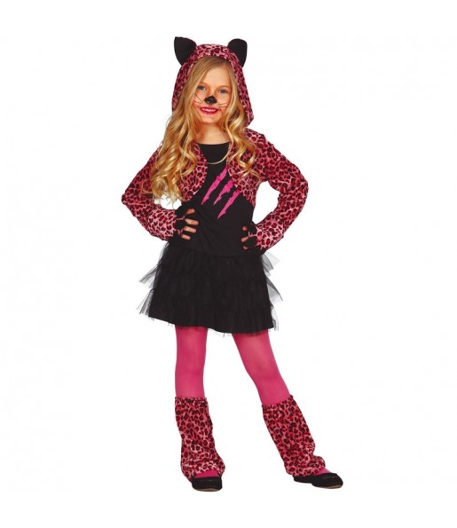 Disfraz de Leopardo rosa para niña