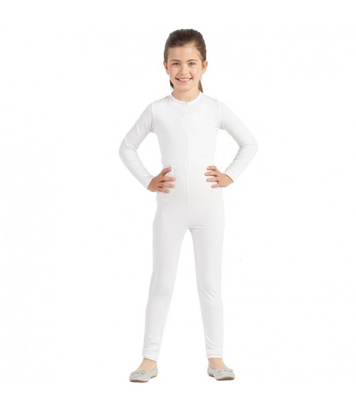 Disfraz de Maillot blanco spandex para niña
