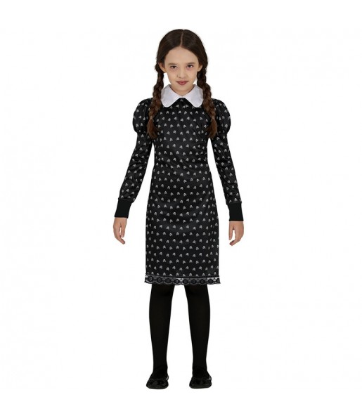 Disfraz de Miércoles Addams de Tim Burton para niña