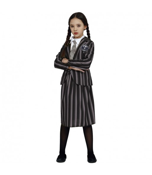 Disfraz de Miércoles Addams en Nevermore para niña