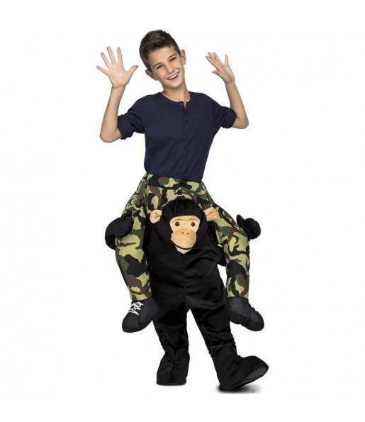 Disfraz de Mono Chimpancé a hombros para niños