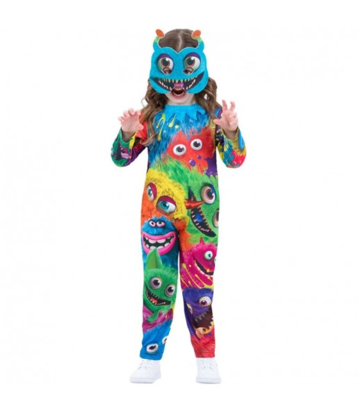 Disfraz de Monstruo multicolor para niña