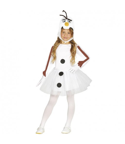 Disfraz de Muñeca de nieve Olaf para niña