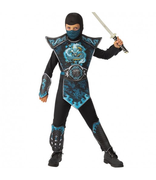 Disfraz de Ninja Dragón azul para niño