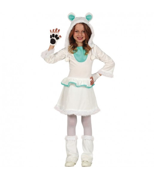 Disfraz de Oso polar con capucha para niña