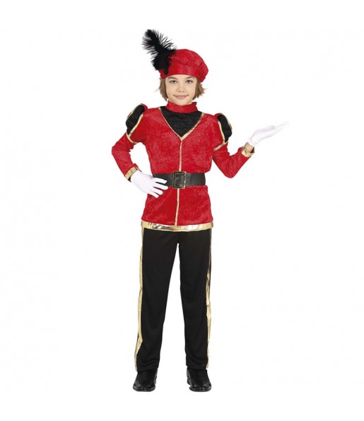 Disfraz de Paje rojo de los Reyes de Oriente para niño