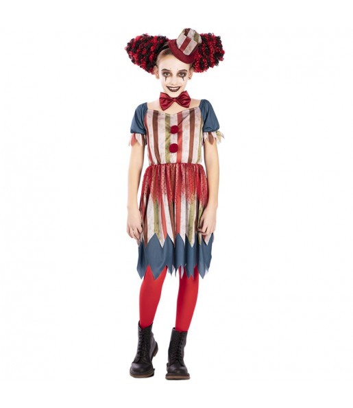 Disfraz de Payasa Circo del Terror para niña 