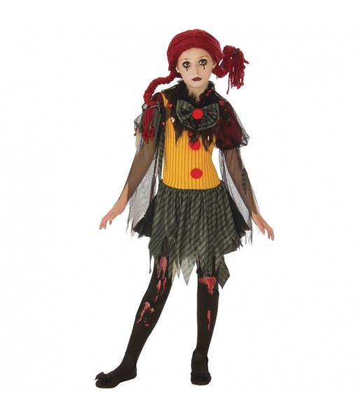 Disfraz de Payasa Zombie para niña