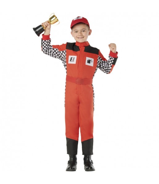 Disfraz de Piloto de coches para niño