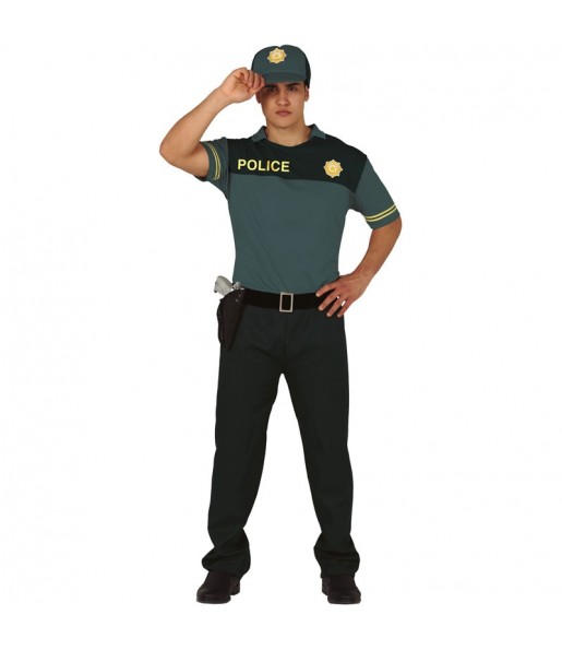 Disfraz de Policía Verde para hombre