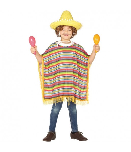 Disfraz de Poncho Mejicano para niño
