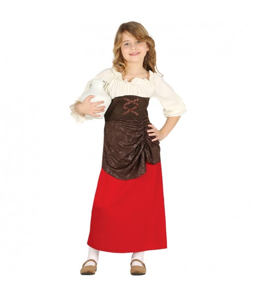 Disfraz de Posadera Medieval para niña