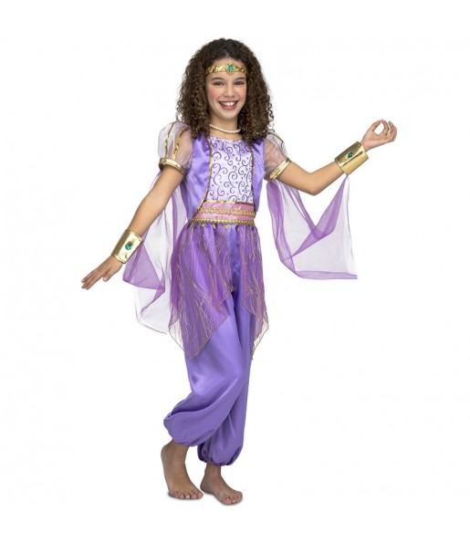 Disfraz de Princesa Árabe Morada para niña