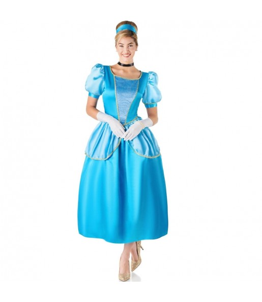 Disfraz de Princesa azul de cuento para mujer