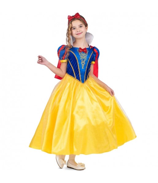 Disfraz de Princesa Blancanieves con capa para niña