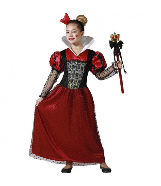 Disfraz de Reina de Corazones elegante para niña