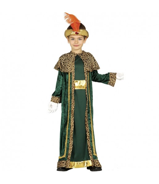 Disfraz de Rey Mago Baltasar con capa para niño