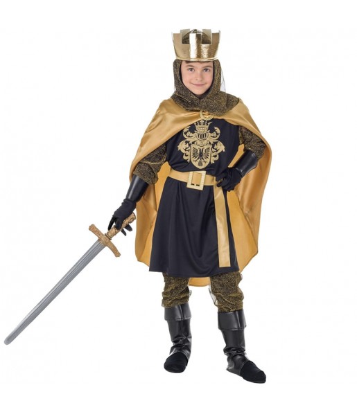 Disfraz de Rey Medieval Dorado para niño