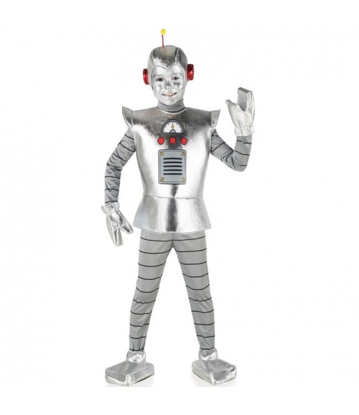 Disfraz de Robot plateado para niño