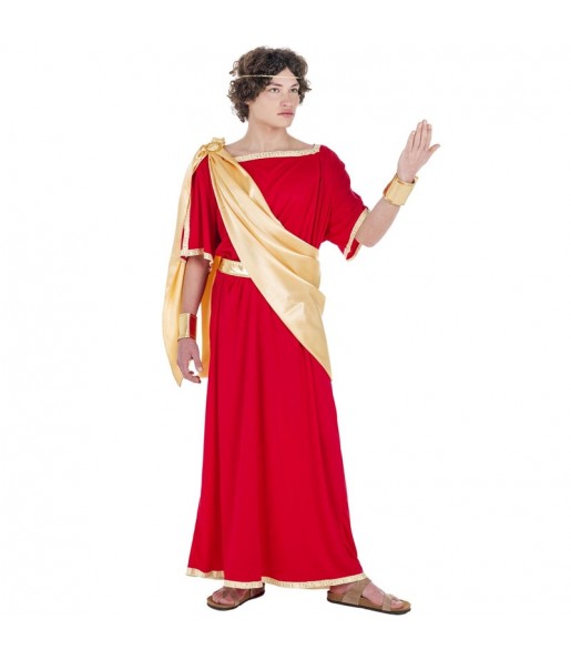 Disfraz de Romano rojo y dorado para hombre