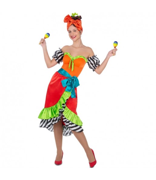 Disfraz de Rumbera Multicolor para mujer